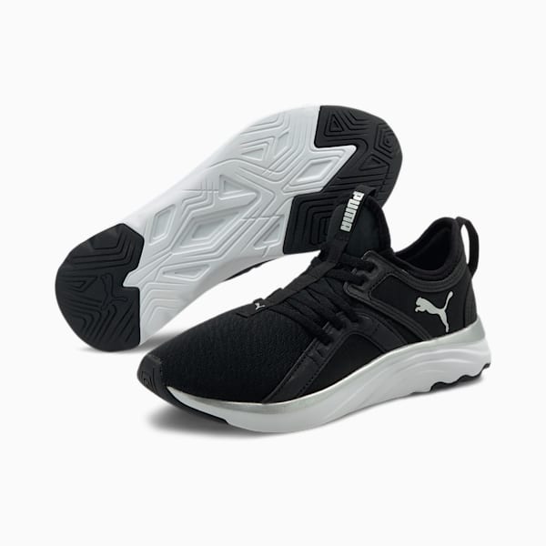 SoftRide Sophia Animal Women's Running Shoes, Puma Black-Metallic Silver, extralarge