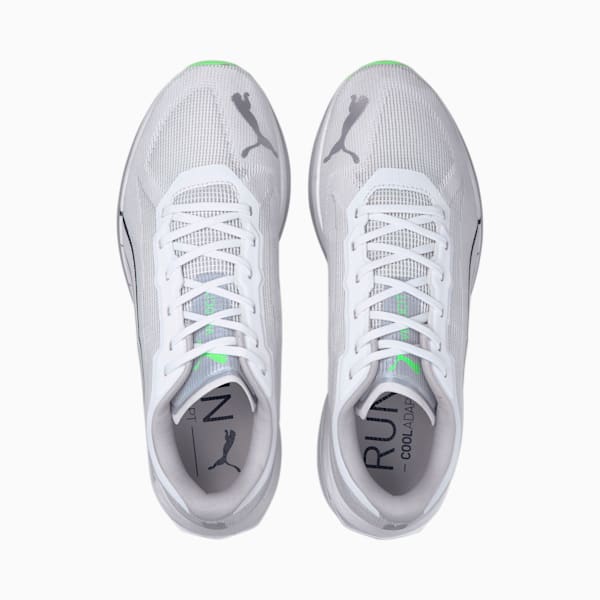 Velocity NITRO COOLadapt Men's Running Shoes, Puma White-Puma Black-Elektro Green, extralarge