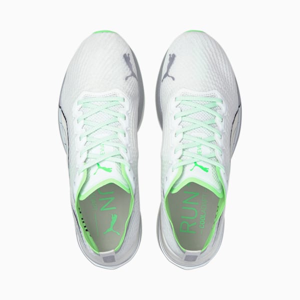 ディヴィエイト ニトロ クール アダプト ランニング シューズ, Puma White-Elektro Green-Puma Silver, extralarge-JPN