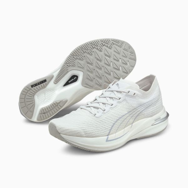 Deviate Nitro COOLadapt Women's Running Shoes, Puma White-Gray Violet, extralarge-IND