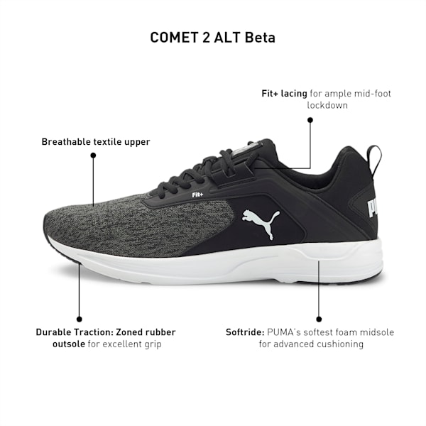 Comet 2 Alt Beta Unisex Running Shoes, Puma Black-Puma White, extralarge-IND