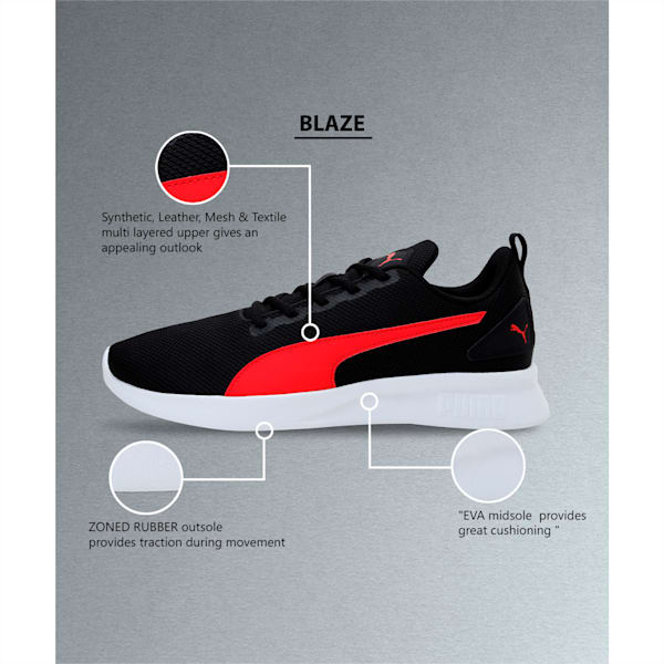 Blaze Unisex Running Shoes, Puma Black-High Risk Red-Puma White, extralarge-IND