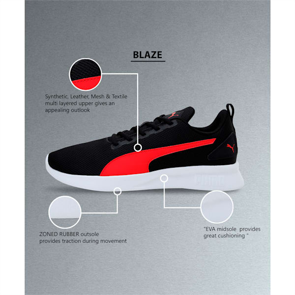Blaze Unisex Shoes, Puma Black-High Risk Red-Puma White, extralarge-IND