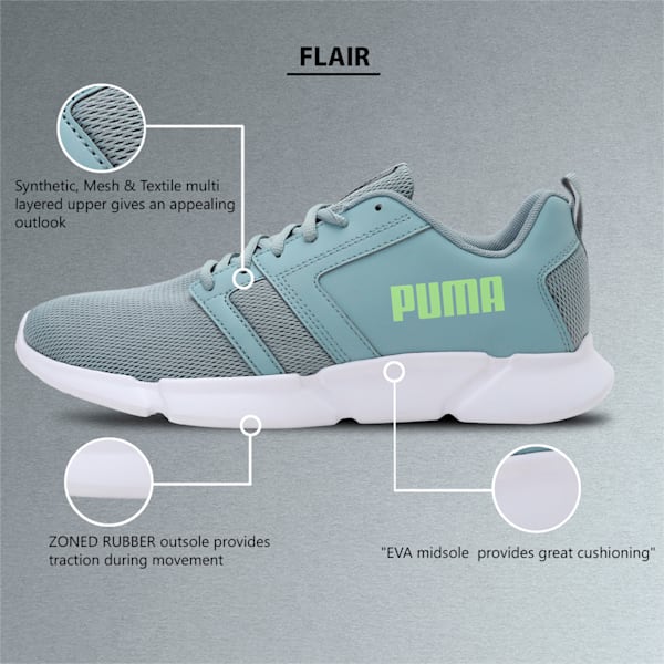 Flair Unisex Running Shoes, Quarry-Fizzy Yellow-Puma White, extralarge-IND