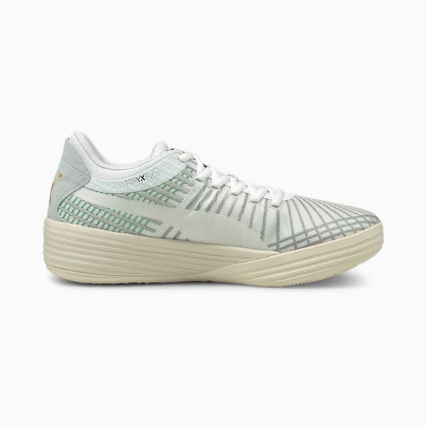 Clyde All-Pro Coast 2 Coast Basketball Shoes, Puma White-Power Green, extralarge