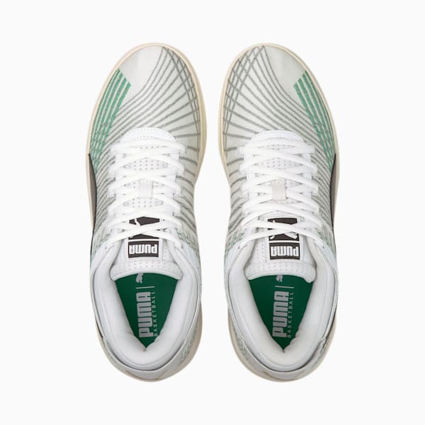 Clyde All-Pro Coast 2 Coast Basketball Shoes, Puma White-Power Green, extralarge