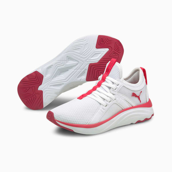 SoftRide Sophia Sneakers Big Kids, Puma White-Persian Red-Paradise Pink, extralarge