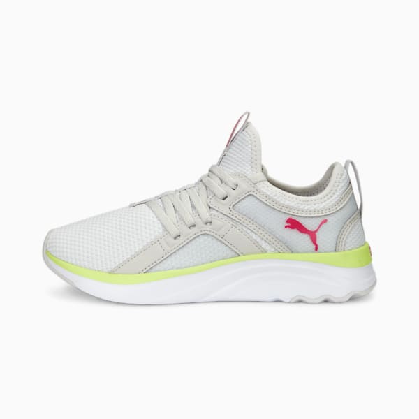 Zapatos deportivos SoftRide Sophia para niños grandes, Feather Gray-Glowing Pink-PUMA White, extragrande