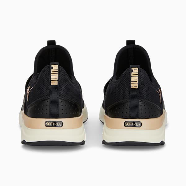 SOFTRIDE Sophia Women's Slip-On Walking Shoes, PUMA Black-PUMA Gold-Warm White, extralarge-IND