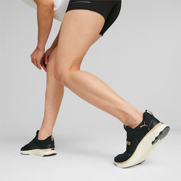 Softride Sophia Women's Slip-On Walking Shoes, PUMA Black-PUMA Gold-Warm White