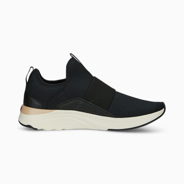 SOFTRIDE Sophia Women's Slip-On Walking Shoes, PUMA Black-PUMA Gold-Warm White, extralarge-IND