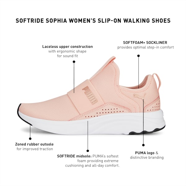 SOFTRIDE Sophia Women's Slip-On Walking Shoes, Rose Dust-Rose Gold, extralarge-IDN