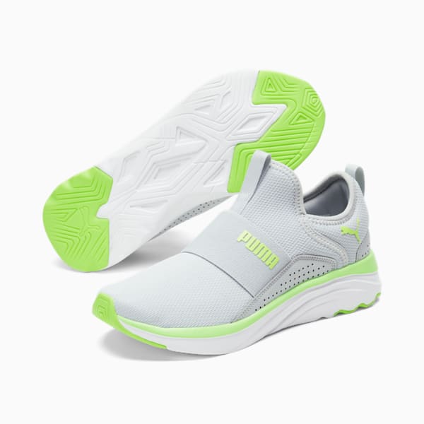 Tenis para correr para mujer Softride Sophia, Platinum Gray-Fast Yellow, extralarge