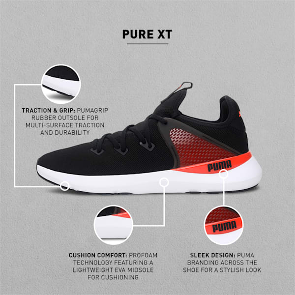 Pure XT Men's Training Shoes, Puma Black-Cherry Tomato, extralarge-IND