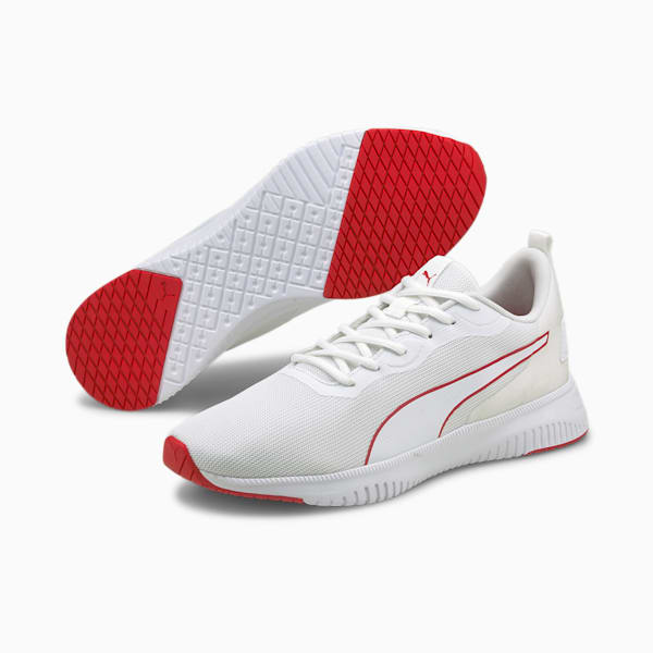 Flyer Flex Running Shoes, Puma White-Urban Red, extralarge-IND