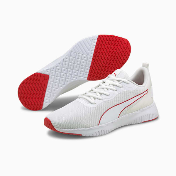 Flyer Flex Unisex Running Shoes, Puma White-Urban Red, extralarge-IND