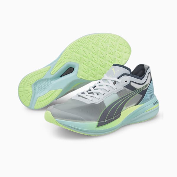Deviate Nitro Elite Racer Men's Running Shoes, Puma White-Dark Slate-Fizzy Light, extralarge-GBR