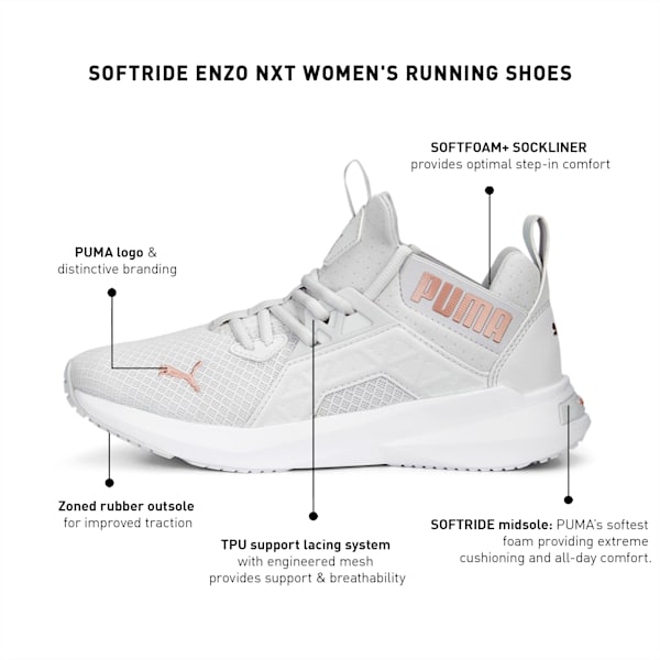 SOFTRIDE Enzo Nxt Women's Running Shoes, Feather Gray-Rose Gold, extralarge-IDN