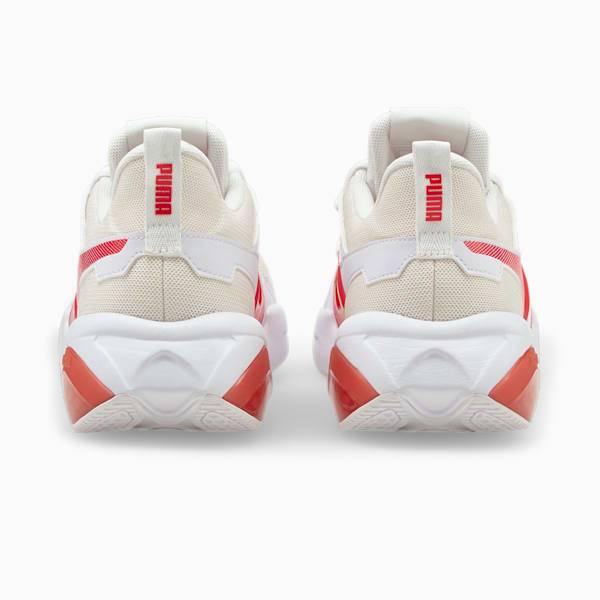 Cell Fraction Knit Men's Running Shoes, Puma White-High Risk Red, extralarge-IND