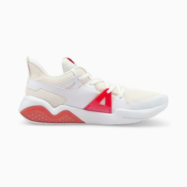 Cell Fraction Knit Men's Running Shoes, Puma White-High Risk Red, extralarge-IND