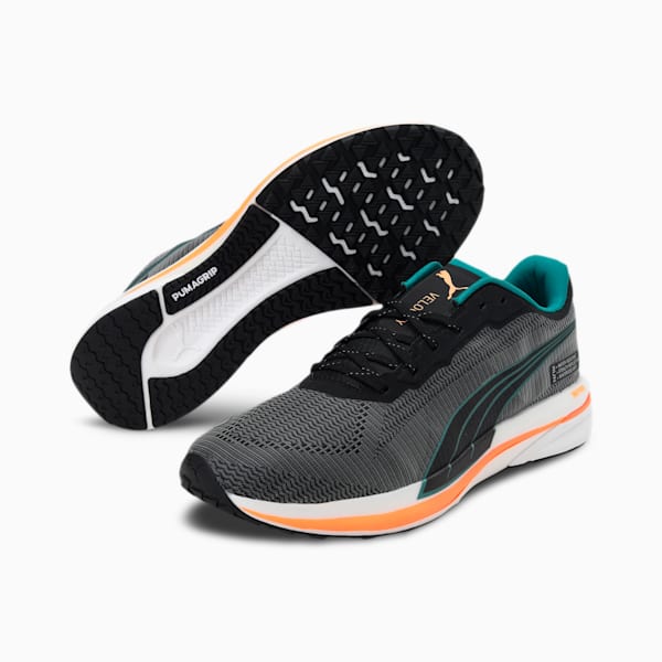Velocity Nitro Winterized Men's Running Shoes, Puma Black-Parasailing-Orange Glow, extralarge-IND