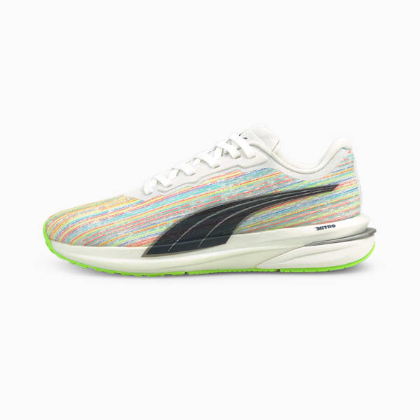 Velocity Nitro Spectra Women's Running Shoes, Puma White-Spellbound-Green Glare