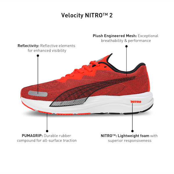 Velocity NITRO™ 2 Men's Running Shoes, Cherry Tomato-Puma Black, extralarge-IND