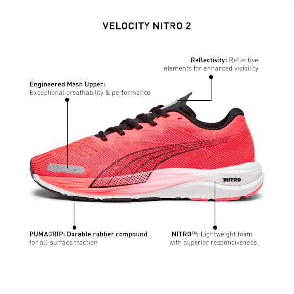 Velocity NITRO™ 2 Men's Running Shoes, Fire Orchid-Puma Black, extralarge-IND