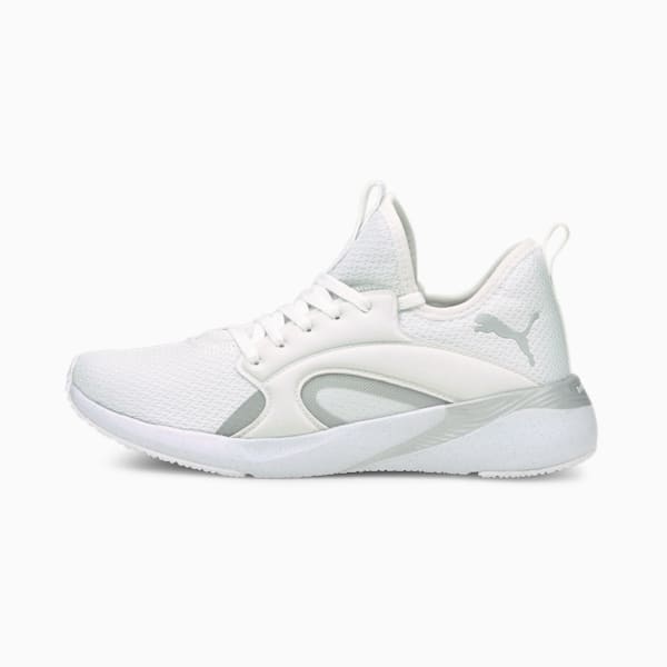 Better Foam Adore Shine Women's Running Shoes, Puma White-Metallic Silver, extralarge-IND