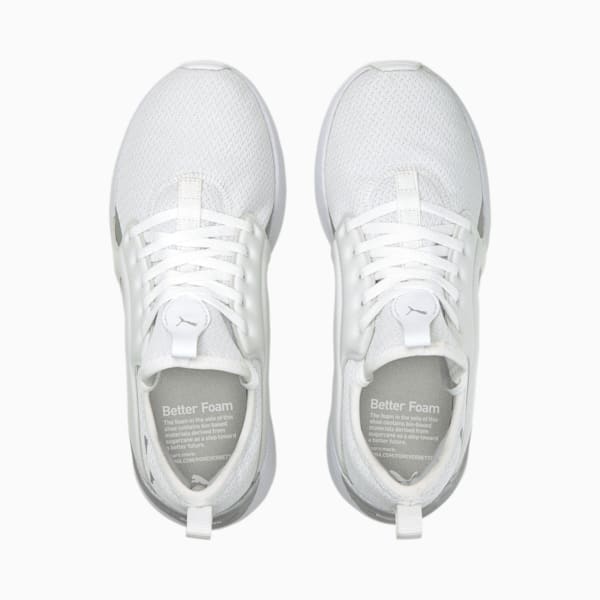 Better Foam Adore Shine Women's Running Shoes, Puma White-Metallic Silver, extralarge-IND