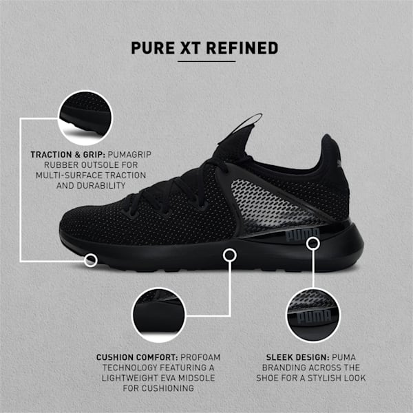 Pure XT Refined Men's Training Shoes, Puma Black-CASTLEROCK, extralarge-IND