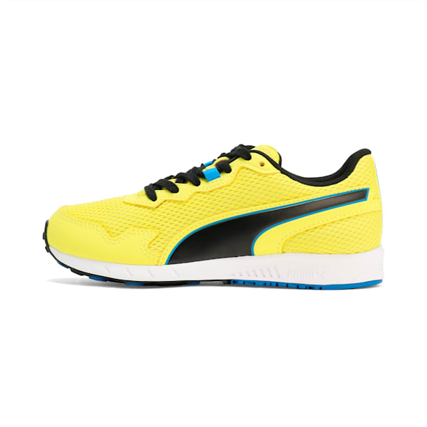 キッズ プーマ スピードモンスター PL スニーカー 17-24cm, Yellow Burst-PUMA Black-Racing Blue, extralarge-JPN