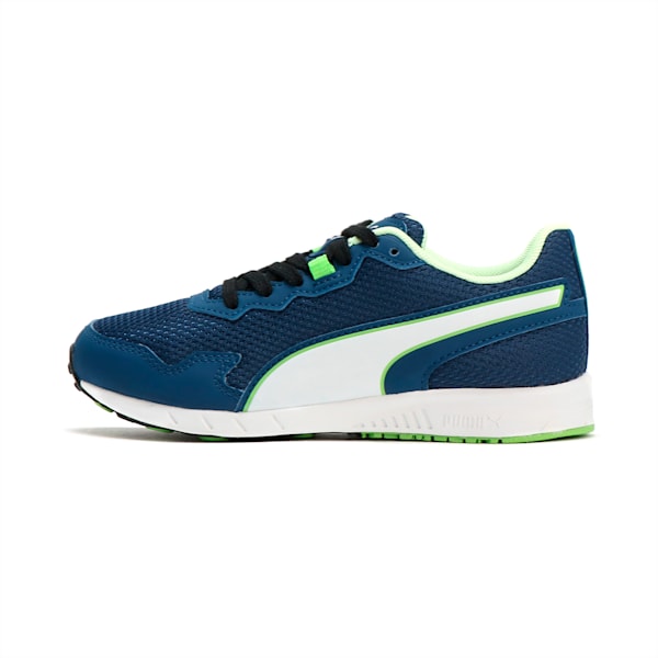 キッズ プーマ スピードモンスター PL スニーカー 17-24cm, Persian Blue-PUMA White-Parakeet Green, extralarge-JPN