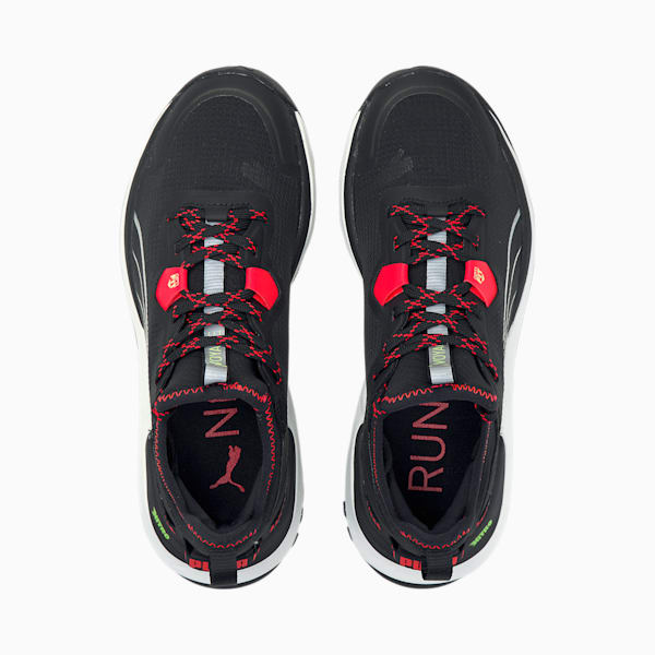 Voyage Nitro Women's Running Sneakers, Puma Black-Sunblaze-Metallic Silver