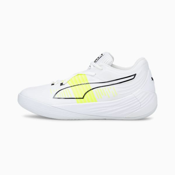 Fusion NITRO™ Unisex Basketball Shoes, Puma White-Yellow Alert, extralarge-IND