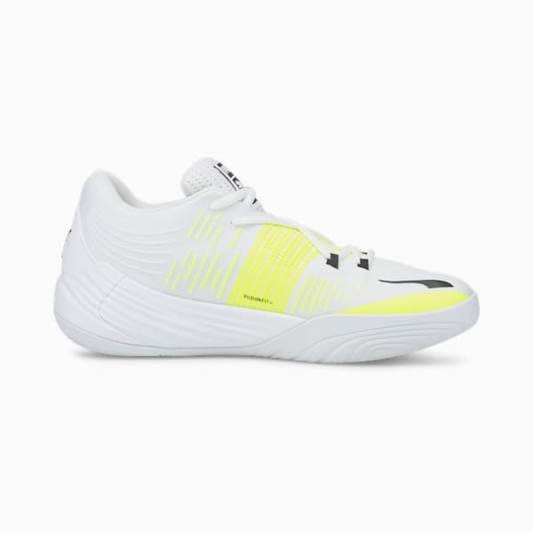 Fusion NITRO™ Unisex Basketball Shoes, Puma White-Yellow Alert, extralarge-IND