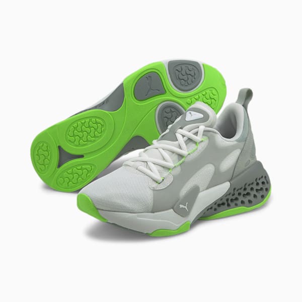 Xetic Half Life Women's Running Shoes, Puma White-Quarry-Green Glare, extralarge-IND