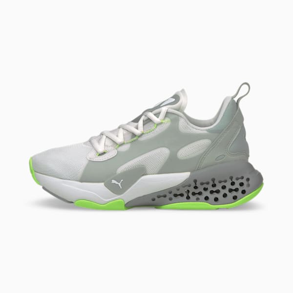 Xetic Half Life Women's Running Shoes, Puma White-Quarry-Green Glare, extralarge-IND