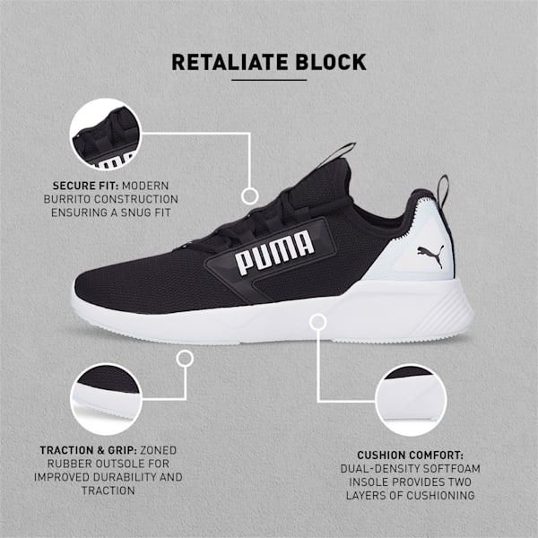 Retaliate Block Men's Training Shoes, Puma Black-Puma White, extralarge-IND