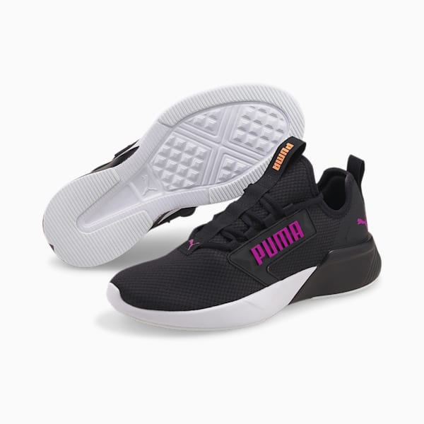 Retaliate Mesh Women's Running Shoes, Puma Black-Neon Citrus-Deep Orchid, extralarge-IND