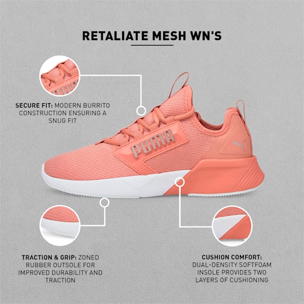 Retaliate Mesh Women's Running Shoes, Rosette-Rose Gold, extralarge-IND