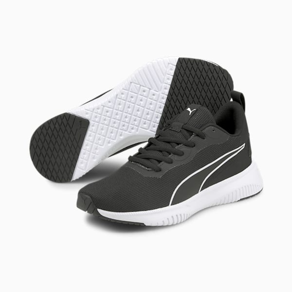 Flyer Flex Kid's Running Shoes, Puma White-Puma Black, extralarge-IDN