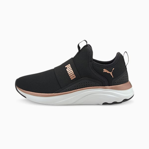 Softride Sophia Slip-On Sneakers Big Kids, Puma Black-Rose Gold-Puma White, extralarge