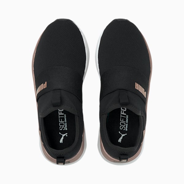 Softride Sophia Slip-On Sneakers Big Kids, Puma Black-Rose Gold-Puma White, extralarge