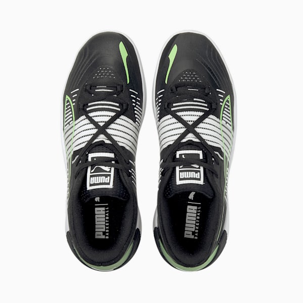 フュージョン ニトロ バスケットボール シューズ, Puma Black-Green Glare, extralarge-JPN