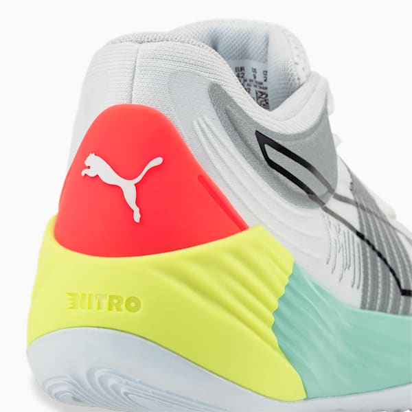 Fusion Nitro Unisex Basketball Shoes, Puma White-Eggshell Blue, extralarge-IND