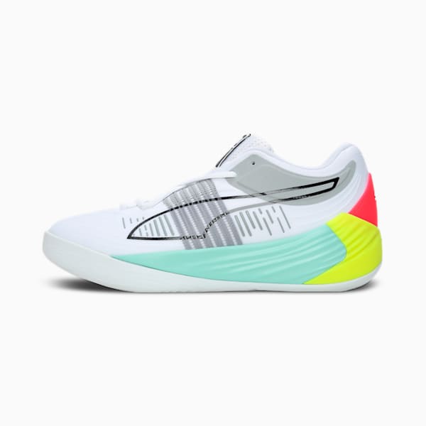 Fusion Nitro Unisex Basketball Shoes, Puma White-Eggshell Blue, extralarge-IND