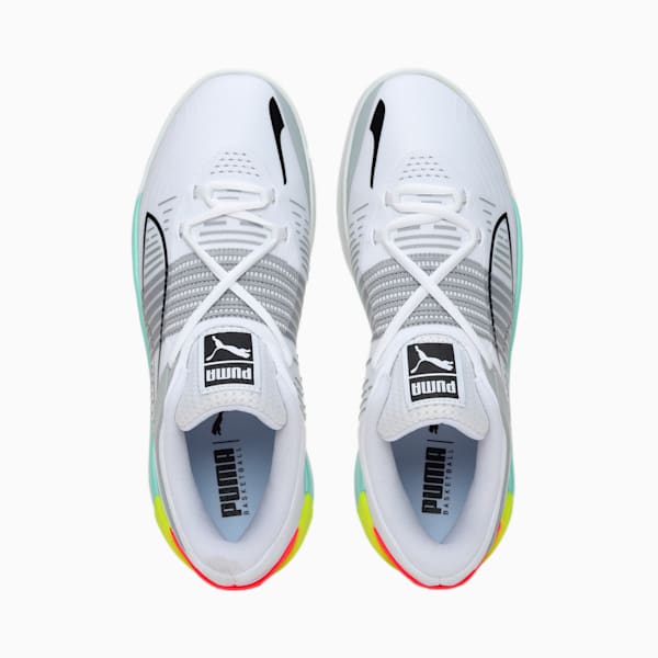 Fusion Nitro Unisex Basketball Shoes, Puma White-Eggshell Blue, extralarge-IND