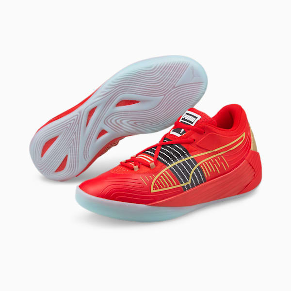 Fusion Nitro Basketball Shoes, High Risk Red-Puma Team Gold, extralarge