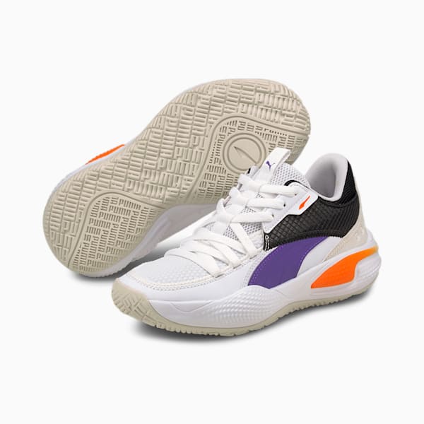 Court Rider I Basketball Sneakers Big Kids, Puma White-Prism Violet, extralarge